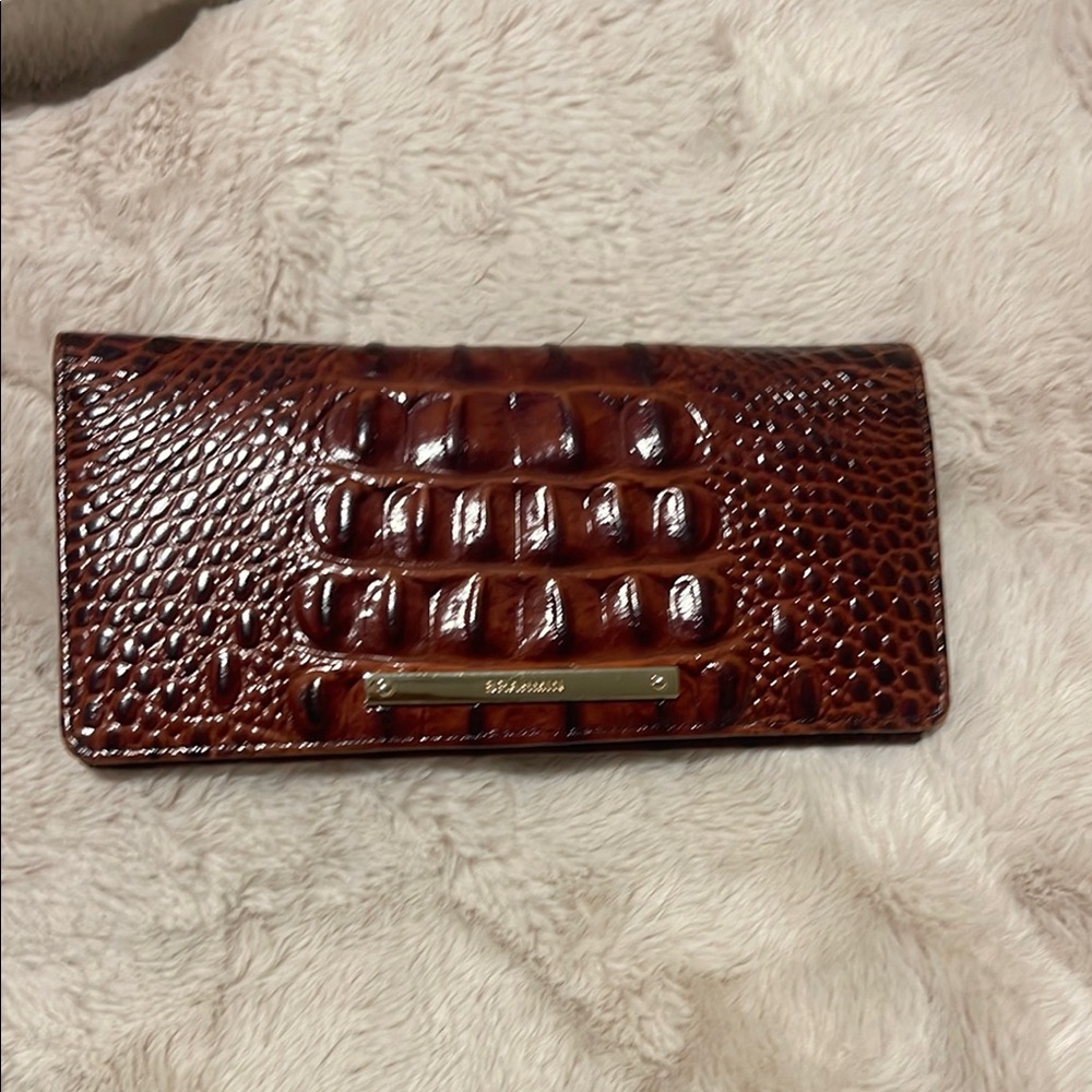 Brahmin Chestnut Croc-Embossed Clutch